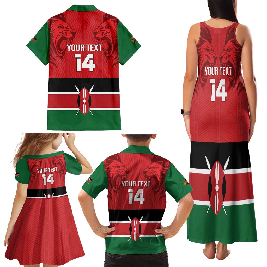 Custom Kenya Football Family Matching Tank Maxi Dress and Hawaiian Shirt Come On Harambee Stars