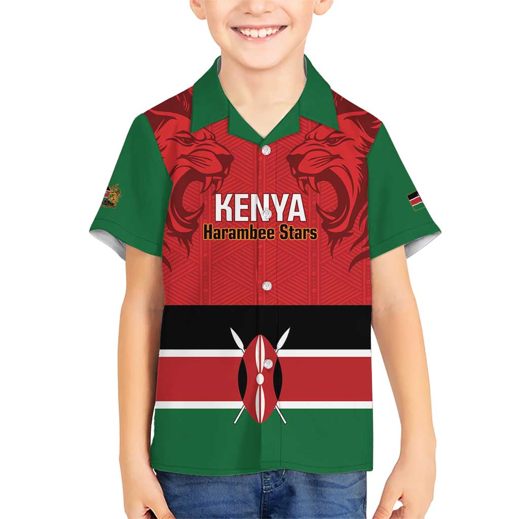 Custom Kenya Football Kid Hawaiian Shirt Come On Harambee Stars