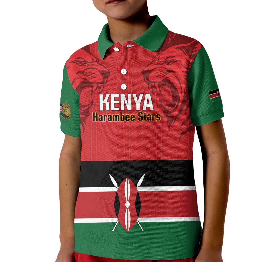 Custom Kenya Football Kid Polo Shirt Come On Harambee Stars