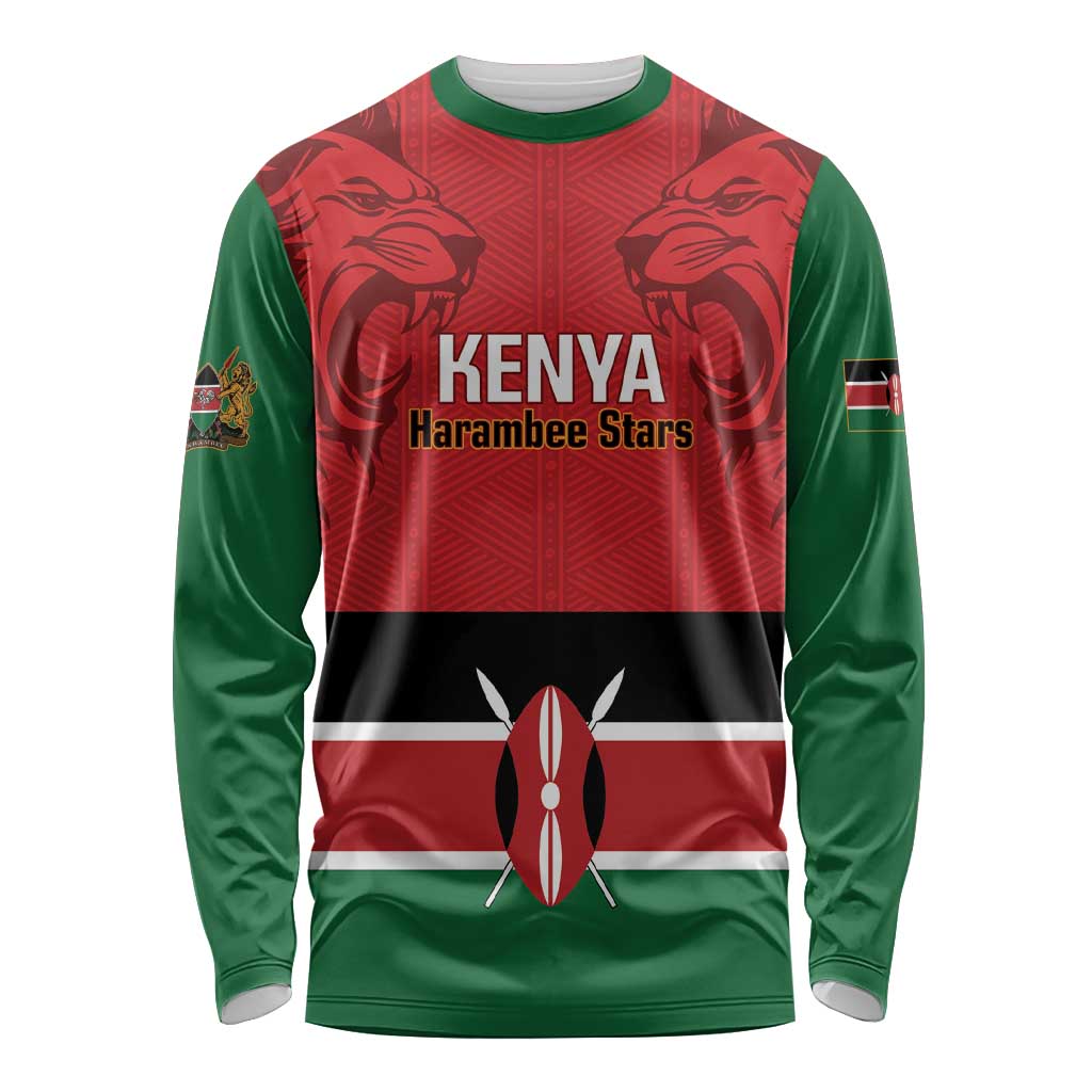 Custom Kenya Football Long Sleeve Shirt Come On Harambee Stars