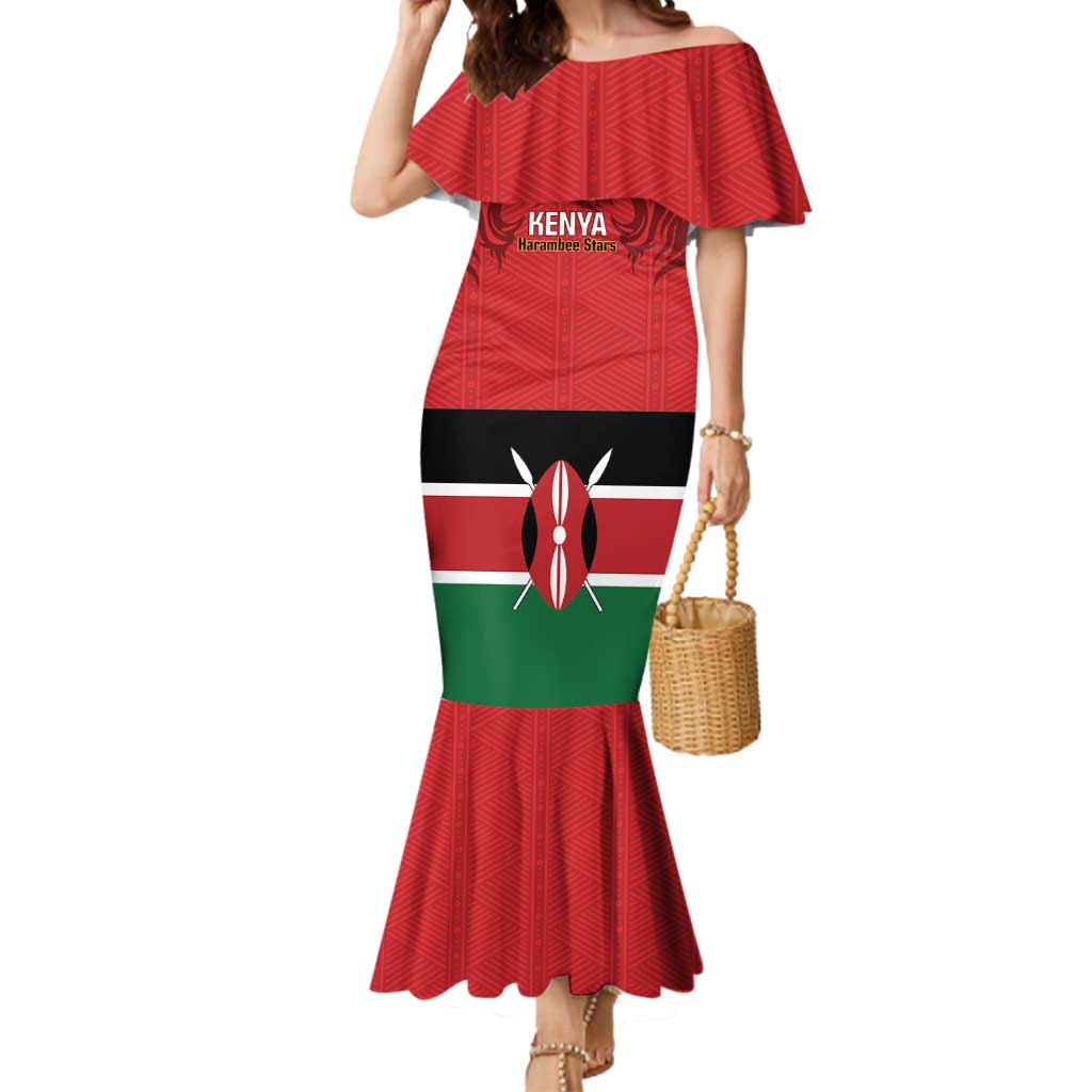 Custom Kenya Football Mermaid Dress Come On Harambee Stars