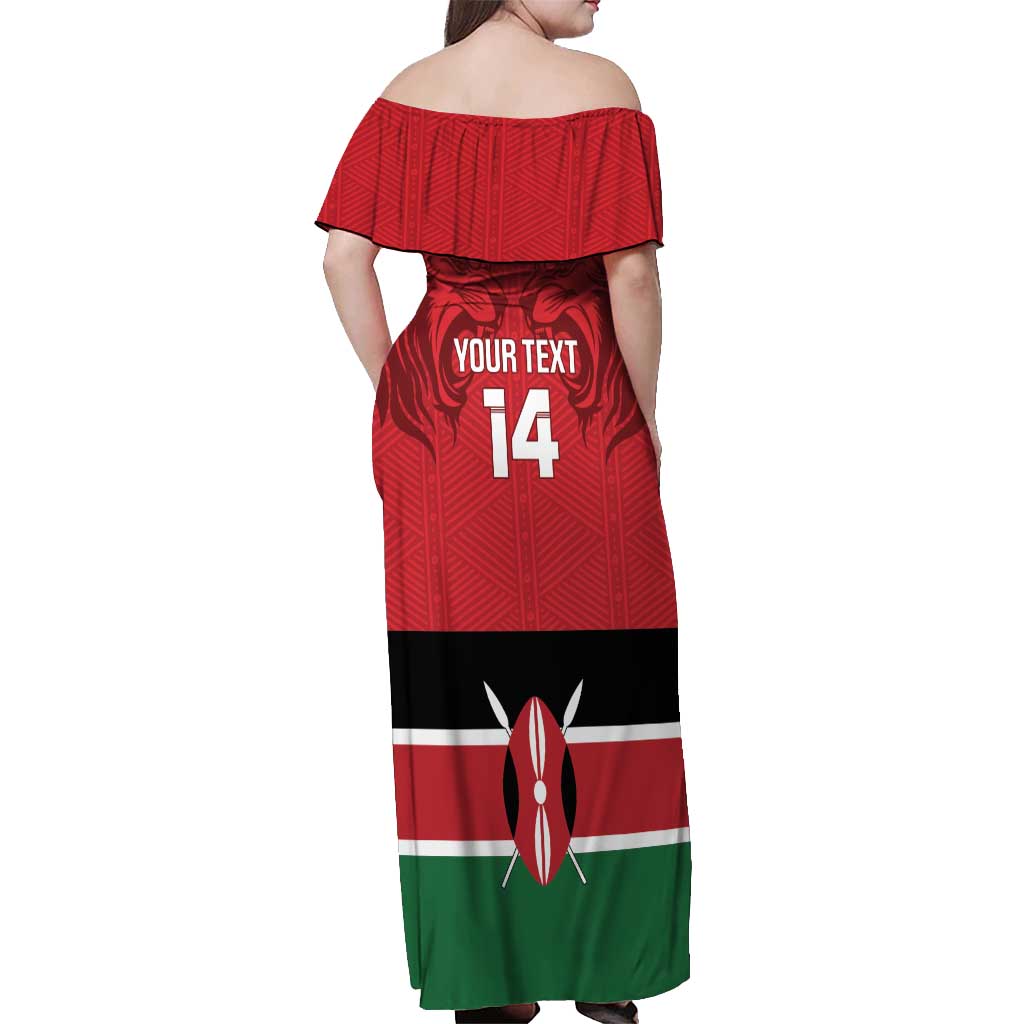 Custom Kenya Football Off Shoulder Maxi Dress Come On Harambee Stars