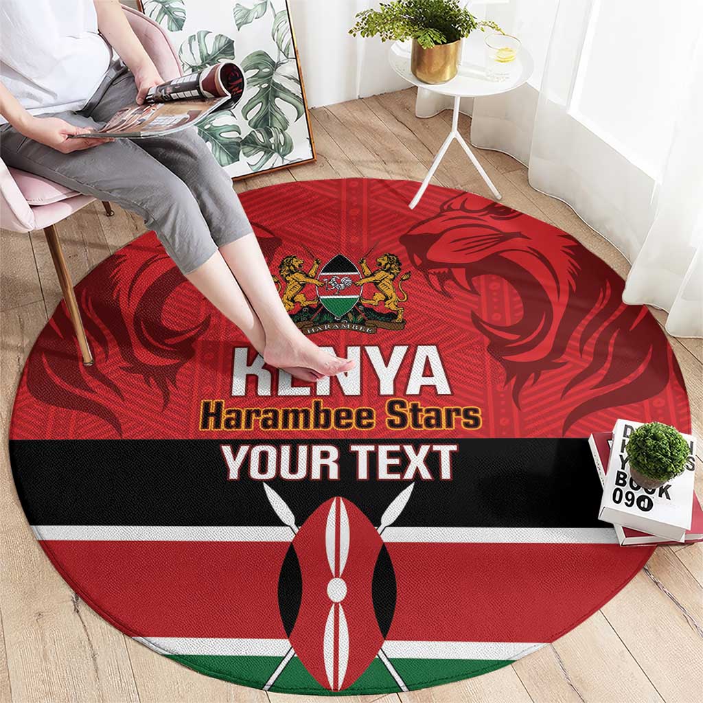 Custom Kenya Football Round Carpet Come On Harambee Stars