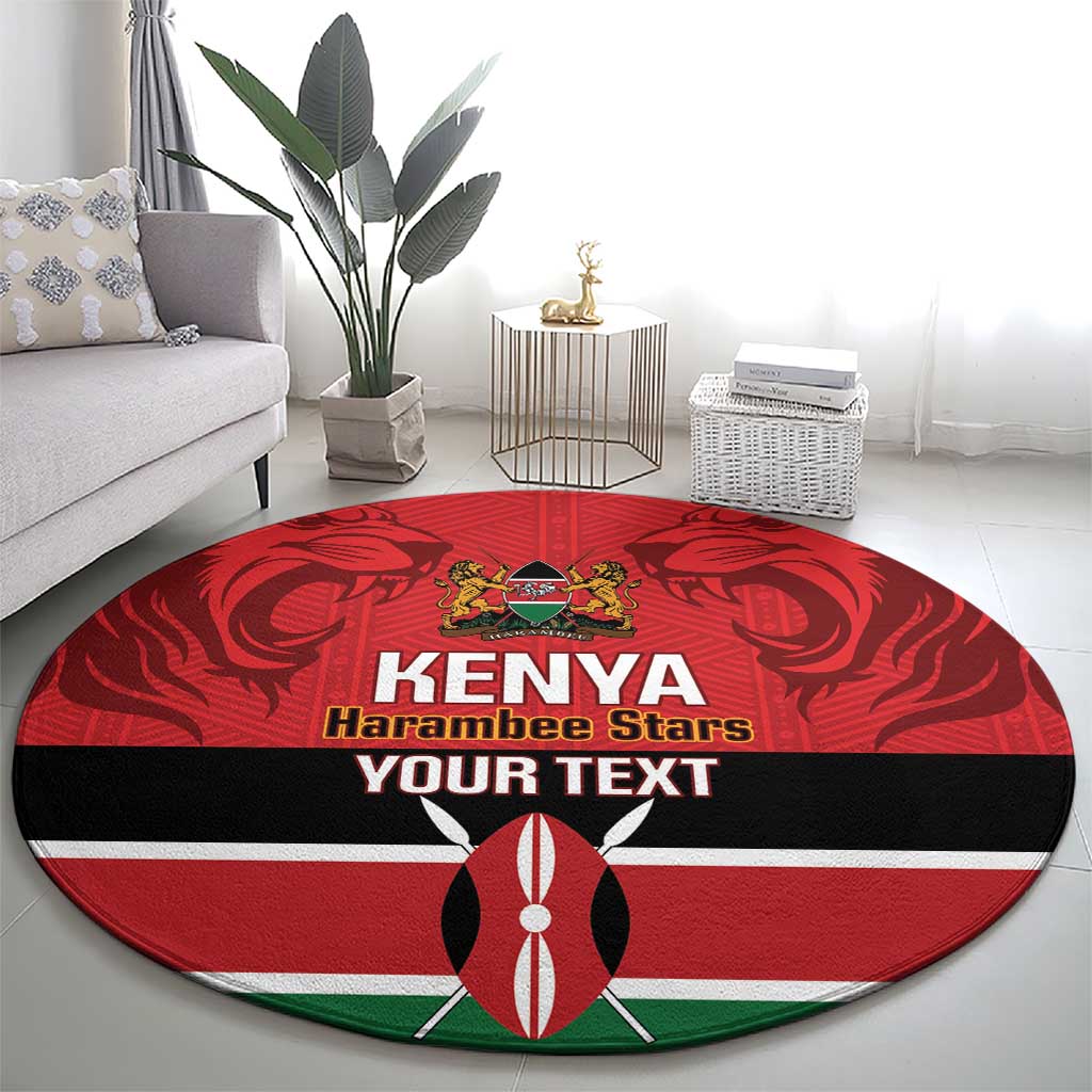 Custom Kenya Football Round Carpet Come On Harambee Stars