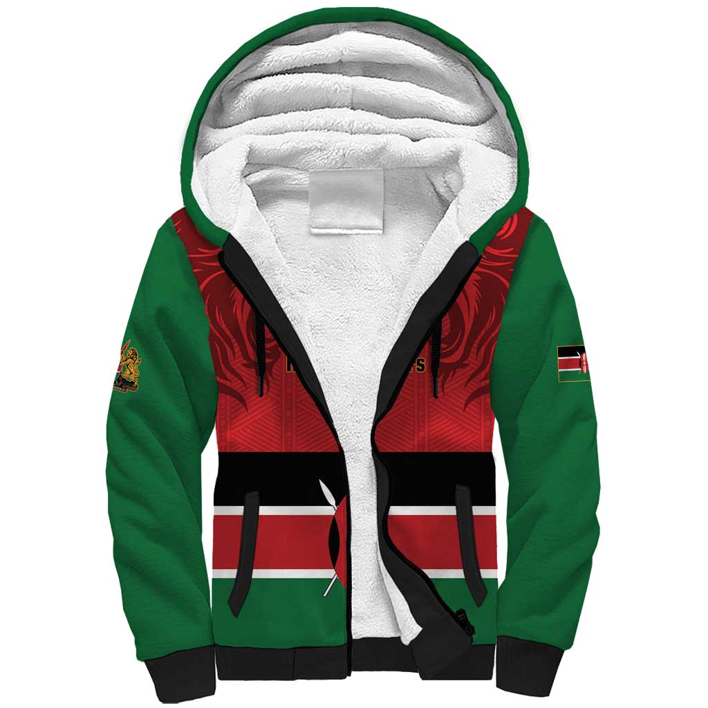 Custom Kenya Football Sherpa Hoodie Come On Harambee Stars