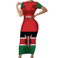 Custom Kenya Football Short Sleeve Bodycon Dress Come On Harambee Stars
