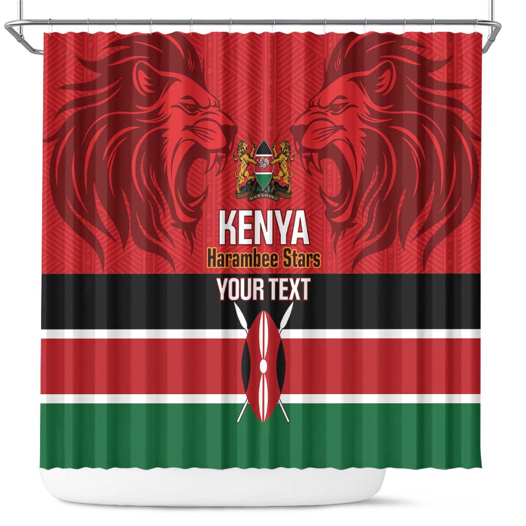 Custom Kenya Football Shower Curtain Come On Harambee Stars