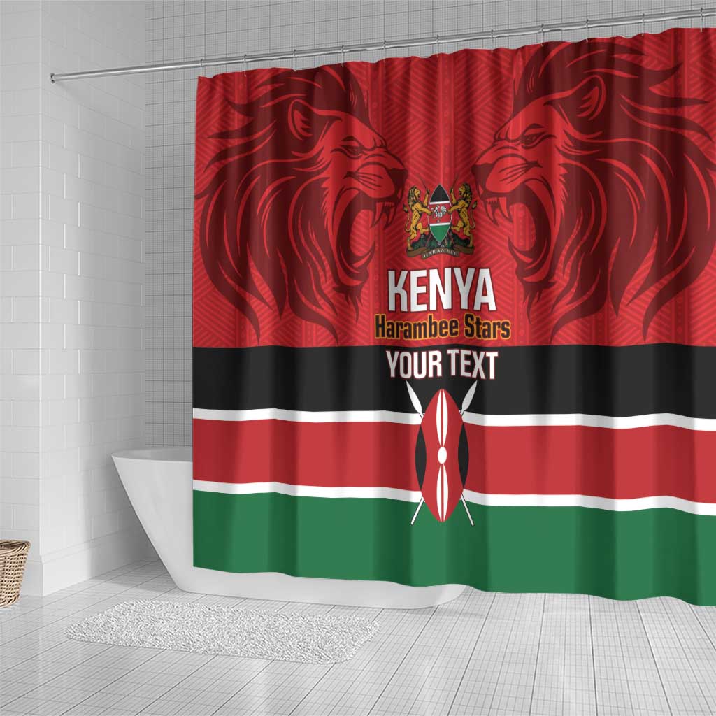 Custom Kenya Football Shower Curtain Come On Harambee Stars