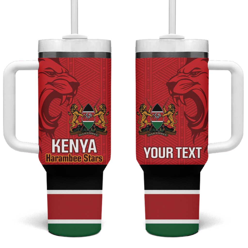 Custom Kenya Football Tumbler With Handle Come On Harambee Stars