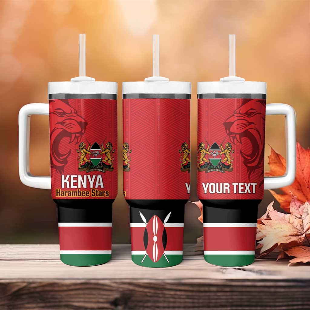 Custom Kenya Football Tumbler With Handle Come On Harambee Stars