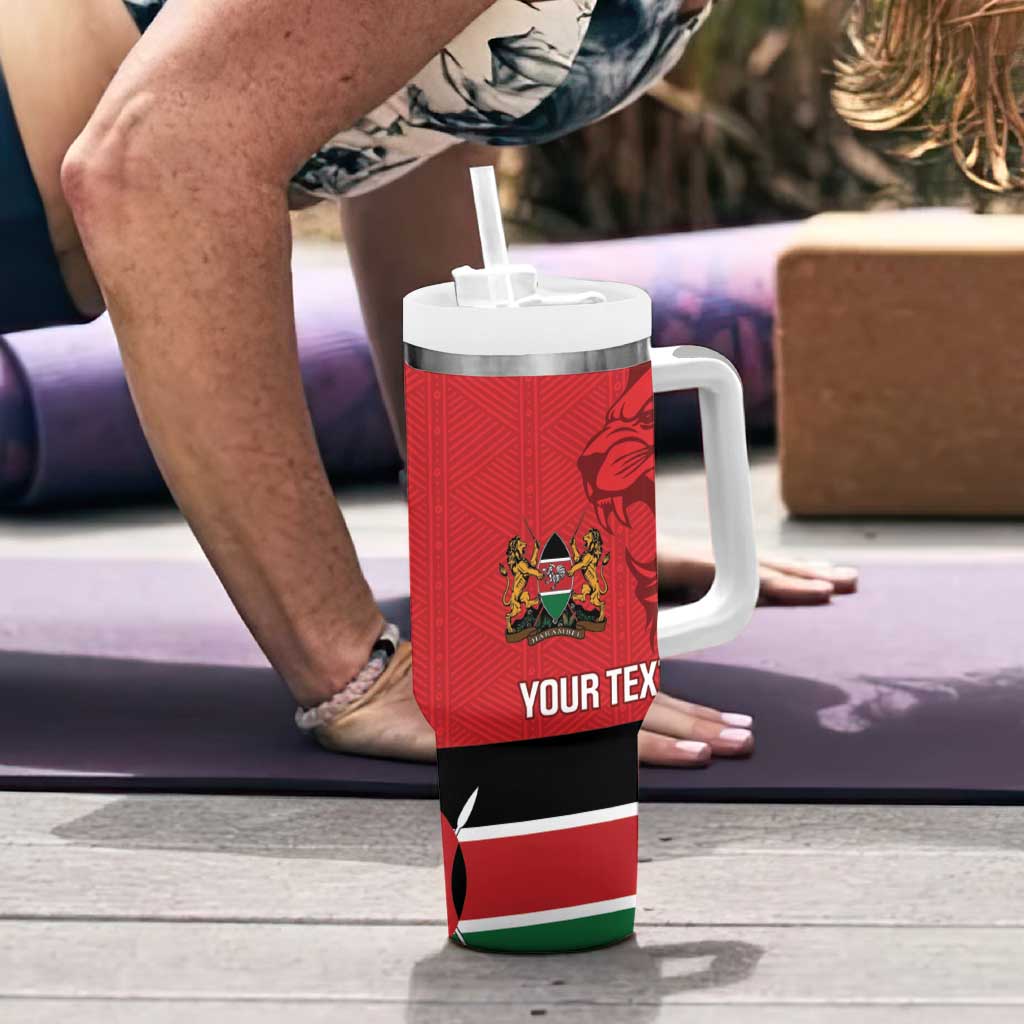 Custom Kenya Football Tumbler With Handle Come On Harambee Stars