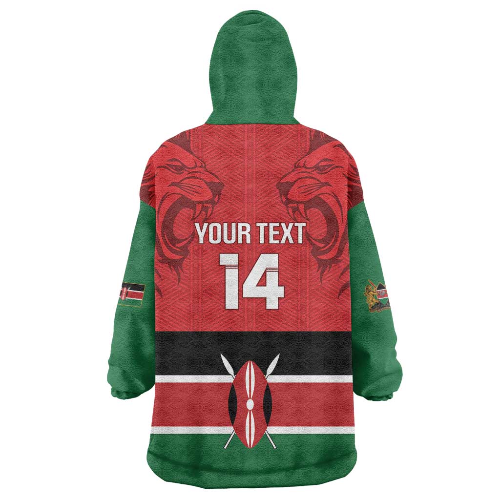 Custom Kenya Football Wearable Blanket Hoodie Come On Harambee Stars