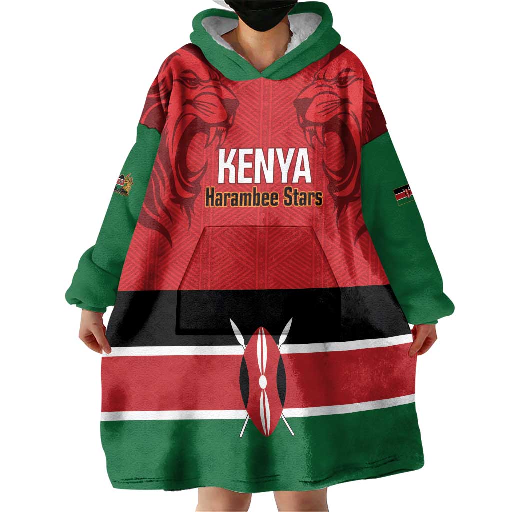 Custom Kenya Football Wearable Blanket Hoodie Come On Harambee Stars