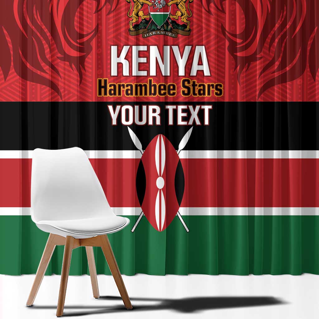 Custom Kenya Football Window Curtain Come On Harambee Stars