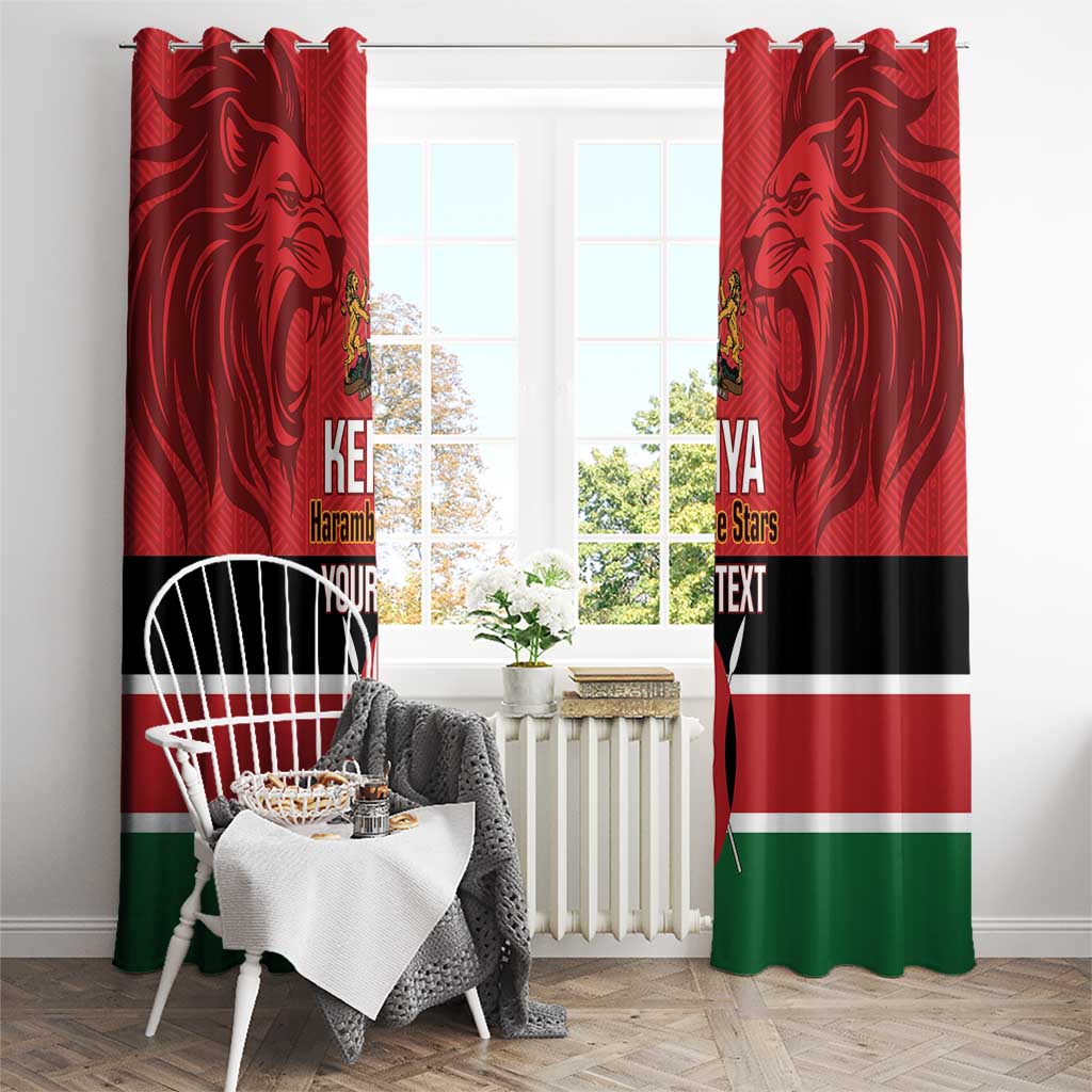 Custom Kenya Football Window Curtain Come On Harambee Stars