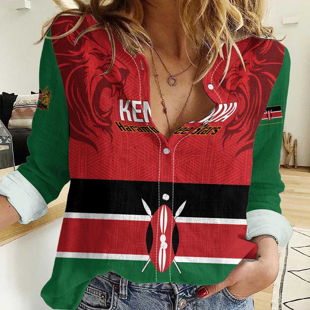 Custom Kenya Football Women Casual Shirt Come On Harambee Stars