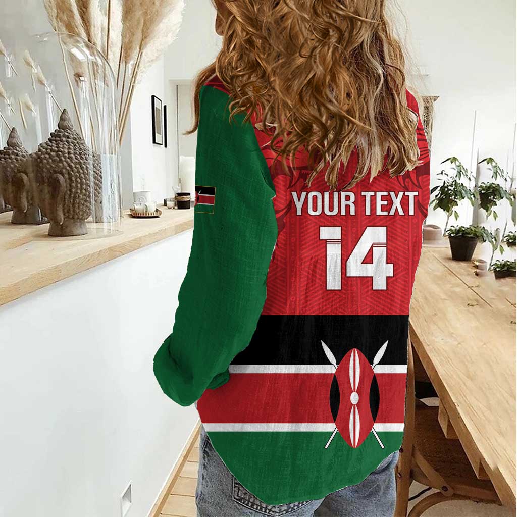 Custom Kenya Football Women Casual Shirt Come On Harambee Stars