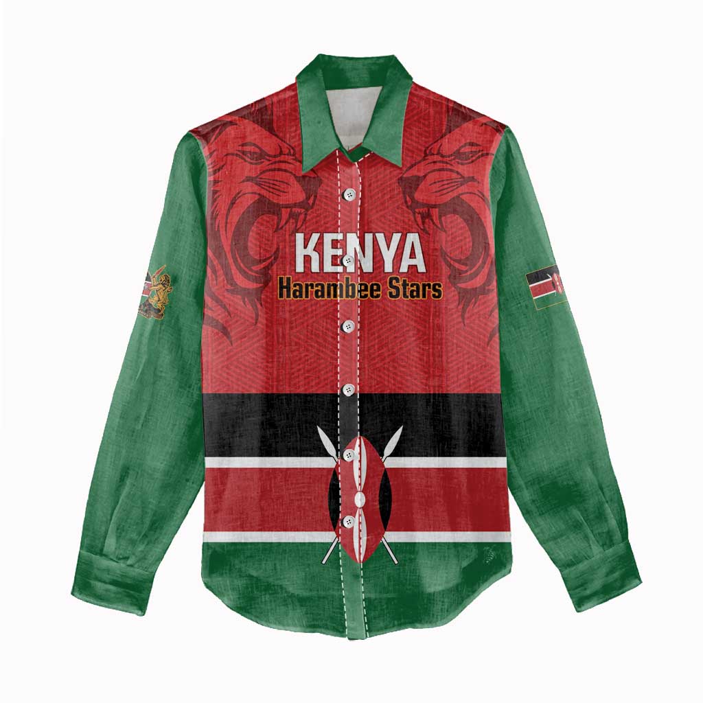 Custom Kenya Football Women Casual Shirt Come On Harambee Stars