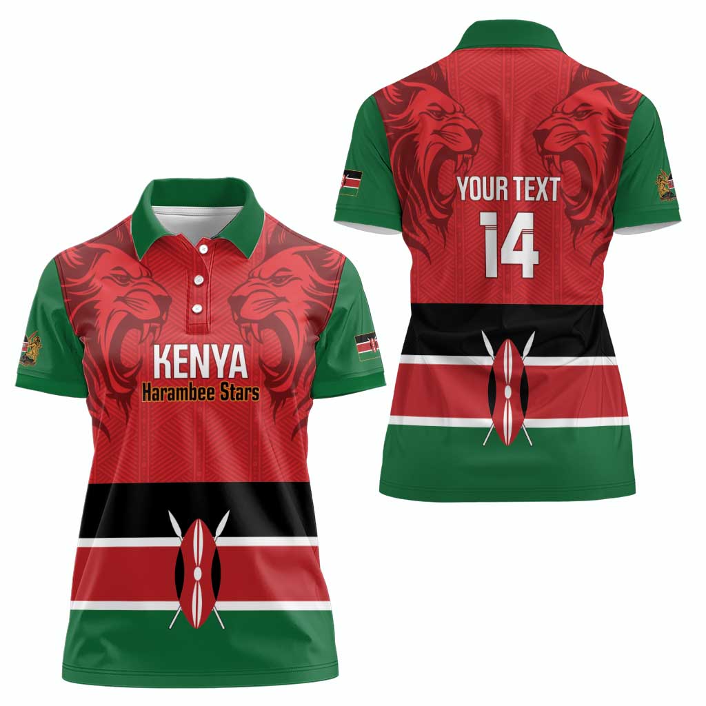 Custom Kenya Football Women Polo Shirt Come On Harambee Stars