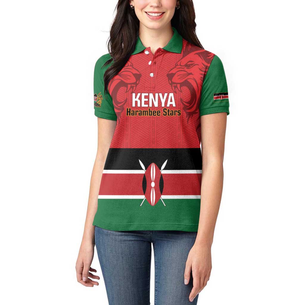 Custom Kenya Football Women Polo Shirt Come On Harambee Stars