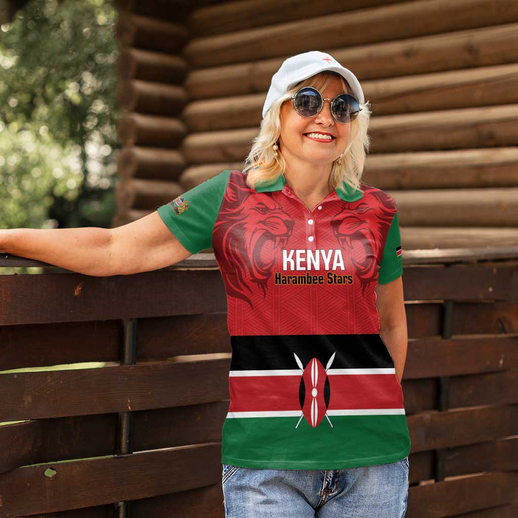 Custom Kenya Football Women Polo Shirt Come On Harambee Stars