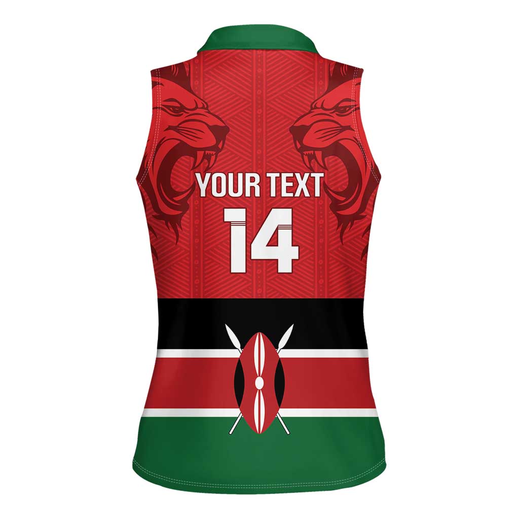Custom Kenya Football Women Sleeveless Polo Shirt Come On Harambee Stars