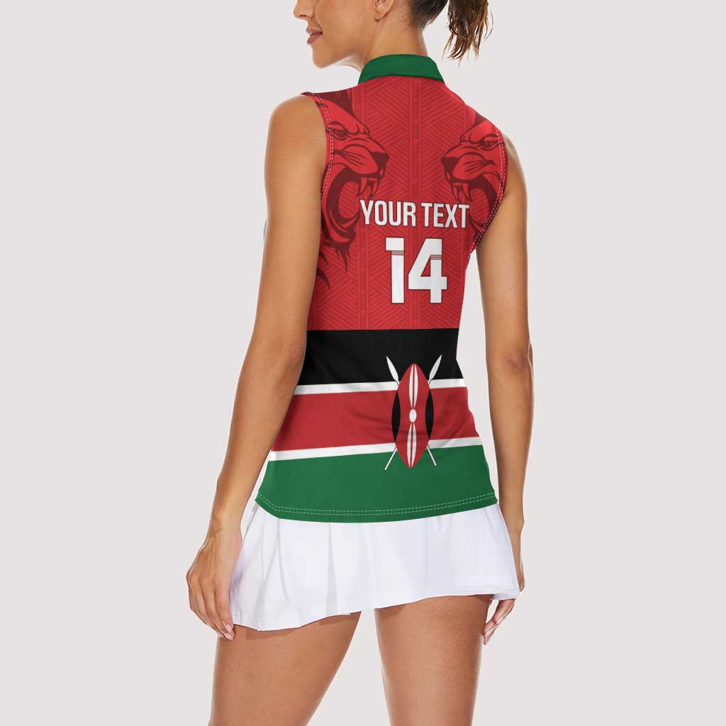 Custom Kenya Football Women Sleeveless Polo Shirt Come On Harambee Stars