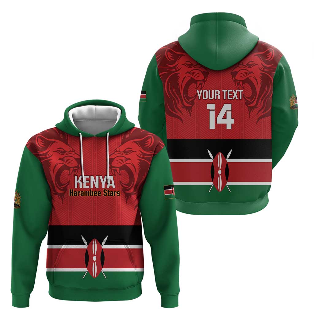 Custom Kenya Football Zip Hoodie Come On Harambee Stars