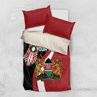 Custom Kenya Football Bedding Set Maasai Shield Coat Of Arms Style