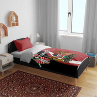 Custom Kenya Football Bedding Set Maasai Shield Coat Of Arms Style