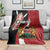 Custom Kenya Football Blanket Maasai Shield Coat Of Arms Style
