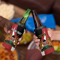Custom Kenya Football 4 in 1 Can Cooler Tumbler Maasai Shield Coat Of Arms Style