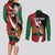 Custom Kenya Football Couples Matching Long Sleeve Bodycon Dress and Long Sleeve Button Shirt Maasai Shield Coat Of Arms Style
