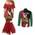 Custom Kenya Football Couples Matching Mermaid Dress and Long Sleeve Button Shirt Maasai Shield Coat Of Arms Style