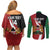 Custom Kenya Football Couples Matching Off Shoulder Short Dress and Long Sleeve Button Shirt Maasai Shield Coat Of Arms Style