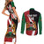 Custom Kenya Football Couples Matching Short Sleeve Bodycon Dress and Long Sleeve Button Shirt Maasai Shield Coat Of Arms Style