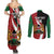 Custom Kenya Football Couples Matching Summer Maxi Dress and Long Sleeve Button Shirt Maasai Shield Coat Of Arms Style