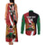 Custom Kenya Football Couples Matching Tank Maxi Dress and Long Sleeve Button Shirt Maasai Shield Coat Of Arms Style