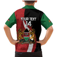 Custom Kenya Football Family Matching Mermaid Dress and Hawaiian Shirt Maasai Shield Coat Of Arms Style