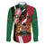 Custom Kenya Football Family Matching Off The Shoulder Long Sleeve Dress and Hawaiian Shirt Maasai Shield Coat Of Arms Style