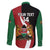 Custom Kenya Football Family Matching Off The Shoulder Long Sleeve Dress and Hawaiian Shirt Maasai Shield Coat Of Arms Style
