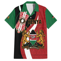Custom Kenya Football Family Matching Tank Maxi Dress and Hawaiian Shirt Maasai Shield Coat Of Arms Style