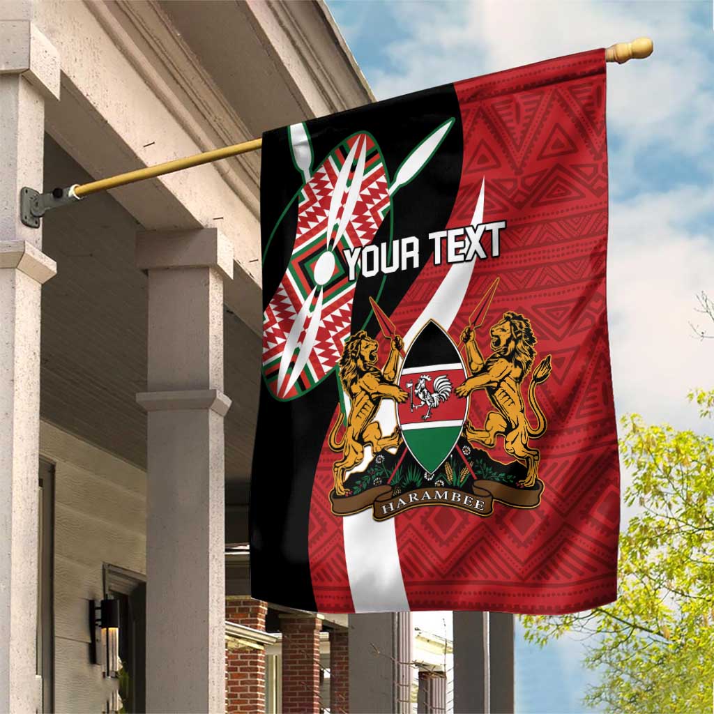 Custom Kenya Football Garden Flag Maasai Shield Coat Of Arms Style