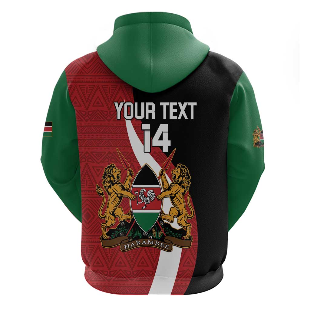 Custom Kenya Football Hoodie Maasai Shield Coat Of Arms Style