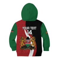 Custom Kenya Football Kid Hoodie Maasai Shield Coat Of Arms Style