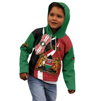 Custom Kenya Football Kid Hoodie Maasai Shield Coat Of Arms Style