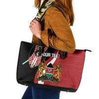 Custom Kenya Football Leather Tote Bag Maasai Shield Coat Of Arms Style