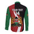 Custom Kenya Football Long Sleeve Button Shirt Maasai Shield Coat Of Arms Style