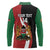 Custom Kenya Football Long Sleeve Polo Shirt Maasai Shield Coat Of Arms Style