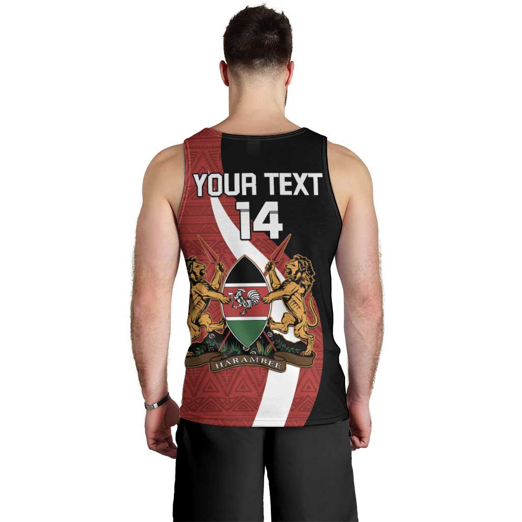 Custom Kenya Football Men Tank Top Maasai Shield Coat Of Arms Style